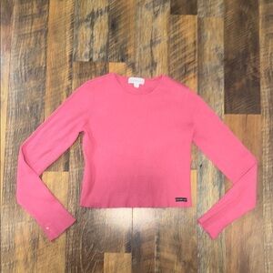 Calvin Klein Pink Long Sleeve Crop top  Sweater